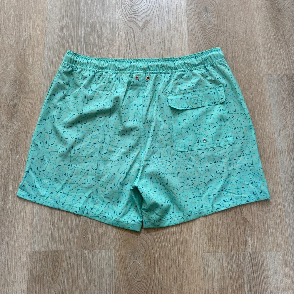 Robert Graham Golf Clubs Swim Trunks Men 2XL Green SMRG102 Mesh Lined Stretch